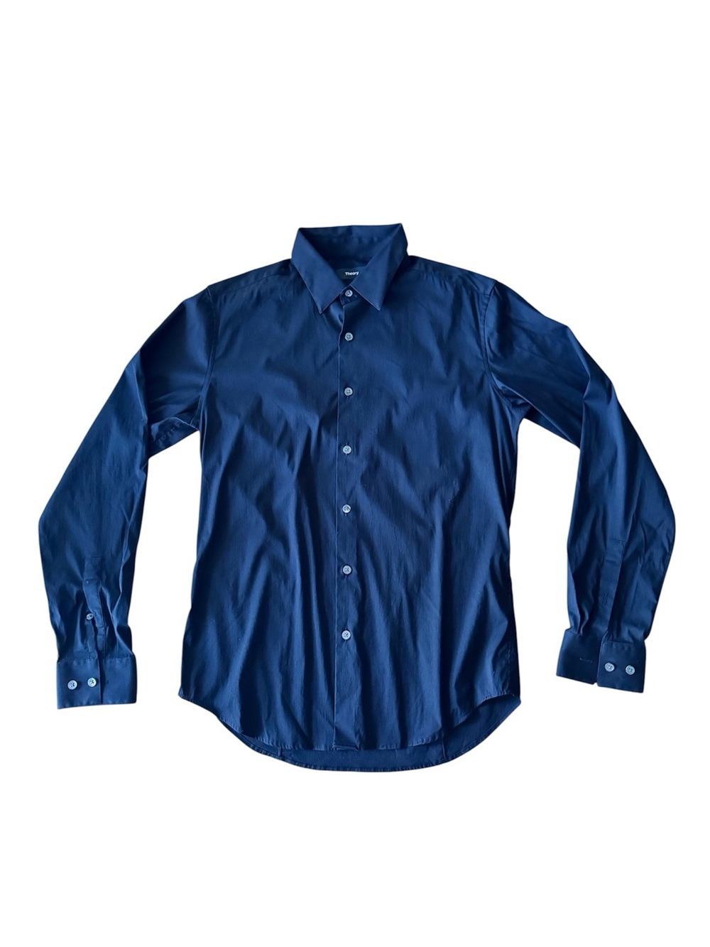 THEORY Mens Small Black Button Down Dress Shirt Long Sleeve Collared Work Career